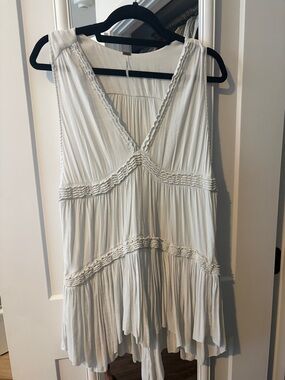 Free People White Tiered Mini Dress
